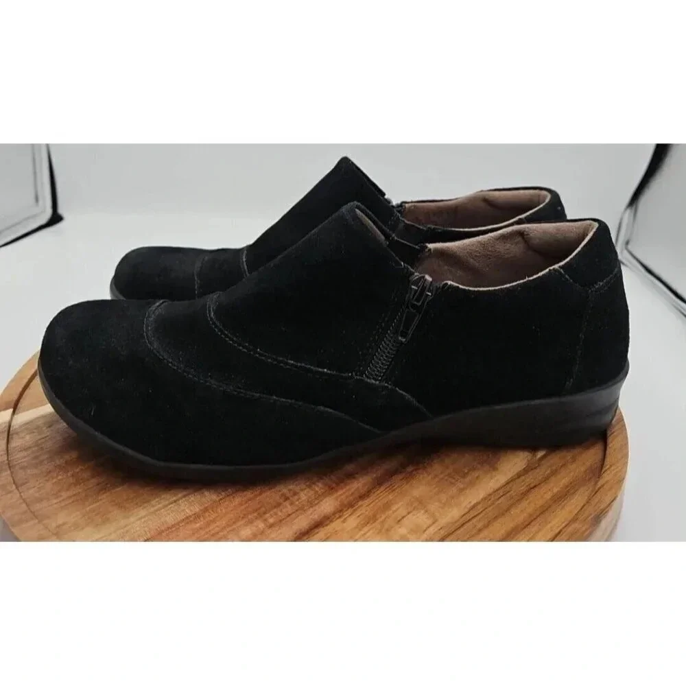 Naturalizer Natural Soul Shoes Womens 9.5 M Black Suede Slip On Zip - Picture 3 of 7
